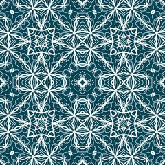 Christmas seamless pattern. Christmas background blue. Snowflake pattern. Happy New Year