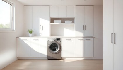 washing machine in front of a kitchen Minimalist Concept