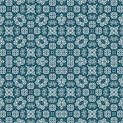 Christmas seamless pattern. Christmas background blue. Snowflake pattern. Happy New Year