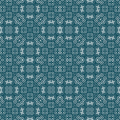 Christmas seamless pattern. Christmas background blue. Snowflake pattern. Happy New Year