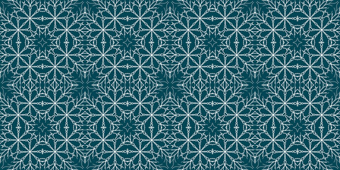 Christmas seamless pattern. Christmas background banner blue. Frost pattern. Happy New Year.