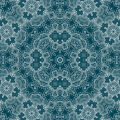 Christmas seamless pattern. Christmas background blue. Snowflake pattern. Happy New Year