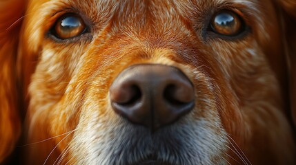 Close Up Of A Golden Retriever Dogs Face