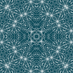 Christmas seamless pattern. Christmas background blue. Snowflake pattern. Happy New Year