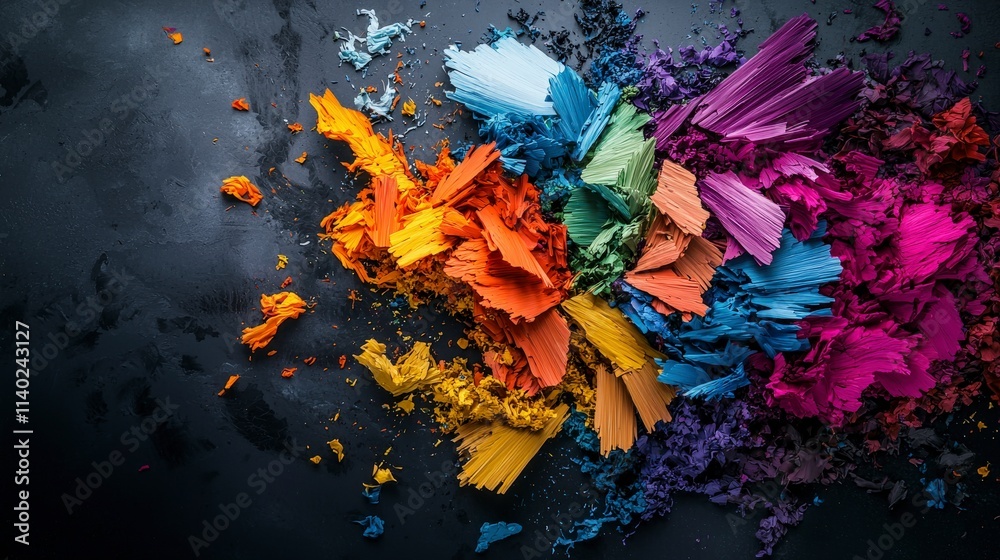 Fototapete Vibrant abstract art creation studio setting digital artwork colorful environment close-up view artistic reshaping concept