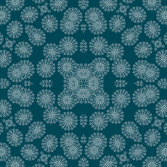 Christmas seamless pattern. Christmas background blue. Snowflake pattern. Happy New Year