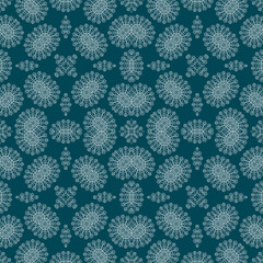 Christmas seamless pattern. Christmas background blue. Snowflake pattern. Happy New Year
