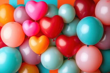 Colorful balloons in various shapes and sizes, perfect for festive celebrations.