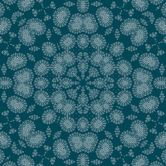 Christmas seamless pattern. Christmas background blue. Snowflake pattern. Happy New Year