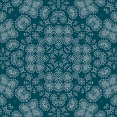 Christmas seamless pattern. Christmas background blue. Snowflake pattern. Happy New Year