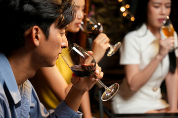 food and Drink, wine red and for a friendly, in a bar or a restaurant 