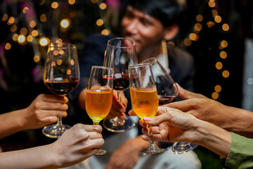 food and Drink, wine red and for a friendly, in a bar or a restaurant 