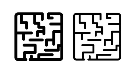 Labyrinth Icon collection in filled and stroke style.