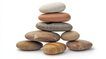Smooth River Stones Stacked in an Artistic Arrangement