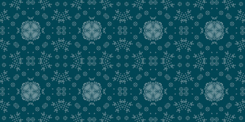 Christmas seamless pattern. Christmas background banner blue. Frost pattern. Happy New Year.