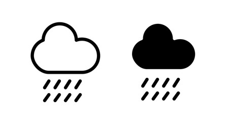 Rainfall Icon collection in filled and stroke style.