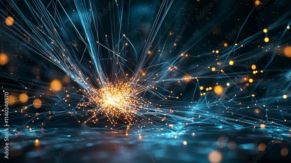Aufkleber Explosive growth of fiber optic networks global connectivity digital technology high-tech environment dynamic perspective