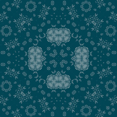 Christmas seamless pattern. Christmas background blue. Snowflake pattern. Happy New Year