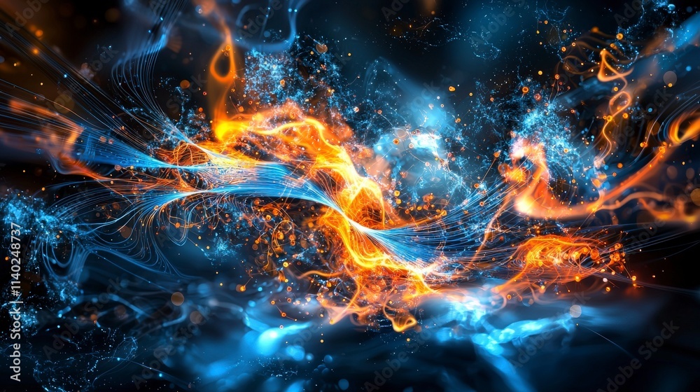 Aufkleber innovative fiber optic concepts shining in a colorful abstract display digital environment engaging 