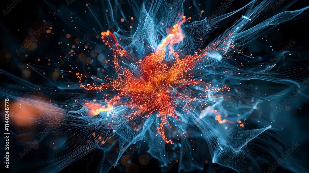 Poster innovative fiber optic concepts showcase digital space graphic art abstract environment vibrant view