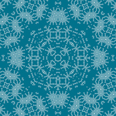 Christmas seamless pattern. Christmas background blue. Snowflake pattern. Happy New Year