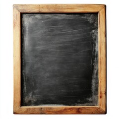 Blank chalkboard with a wooden frame ready for teaching or creative activities in a classroom setting