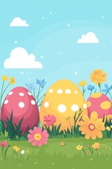 create illustratro draw ester day card flat design