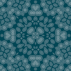 Christmas seamless pattern. Christmas background blue. Snowflake pattern. Happy New Year