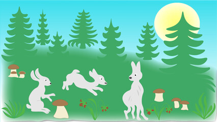 Christmas tree with hares © Оксана Садов'як