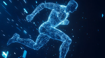 Futuristic Runner Digital Athlete in Motion
