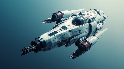 A futuristic spaceship with a sleek design.