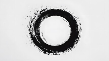 A circular ink brushstroke symbolizing simplicity and completeness.