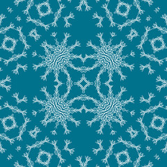 Christmas seamless pattern. Christmas background blue. Snowflake pattern. Happy New Year