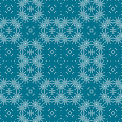 Christmas seamless pattern. Christmas background blue. Snowflake pattern. Happy New Year