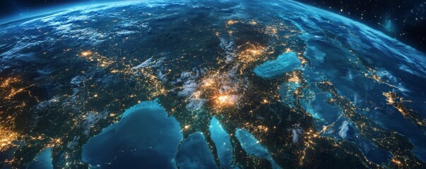 Earth in Space with views of Malaysia and Asia. Environment Concept.