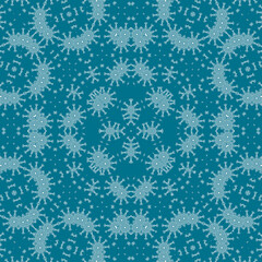 Christmas seamless pattern. Christmas background blue. Snowflake pattern. Happy New Year