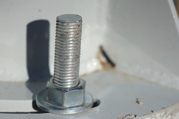 close up of bolt and nut
