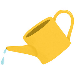 yellow watering can isolated 