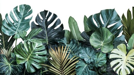 Obraz premium Lush Tropical Foliage Border Design Element