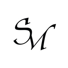 SM letter background vector design, SM logo design.