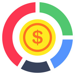 An icon design of pie graph