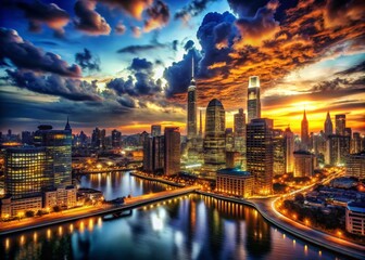 Fototapeta premium Awesome High Definition Low Light Wallpapers: Night Photography, City Lights, Dark Scenes, Urban Landscapes