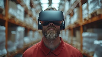 Logistics Worker in Virtual Warehouse Leveraging Immersive Technology for Inventory Management