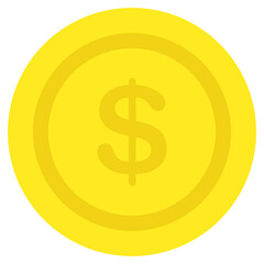A flat design icon of dollar