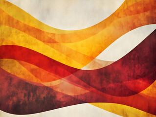 Abstract waves of warm colors create a dynamic and textured background.