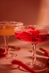 Vibrant Cocktail Banner with Negroni and Whiskey Sour Concept for Bar Menu or Summer Party Promotion