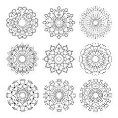 coloring book page, mandala design