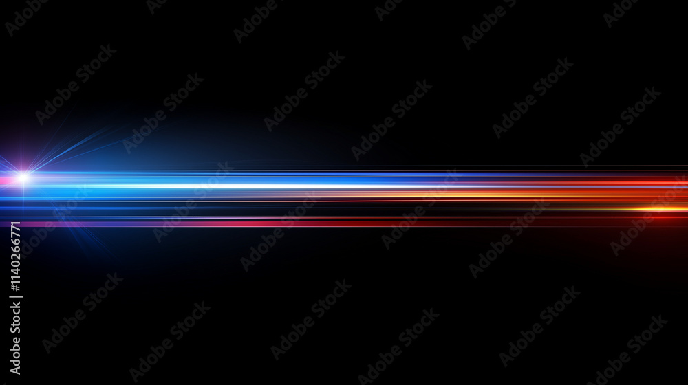 Fototapete  Dynamic Speed and Energy: Abstract Vector Background with Vibrant Blue and Red Light Streaks on a Dark Canvas. Perfect for Motion Graphics and Sports Designs.
