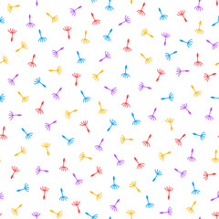 Seamless pattern with colorful dandelion