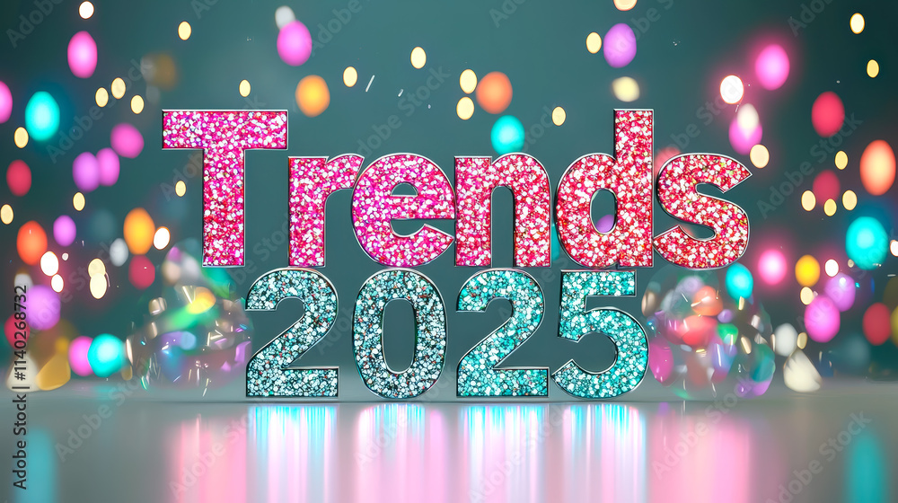 Poster trends for 2025 showcase colorful and shimmering designs with a vibrant background perfect for futur